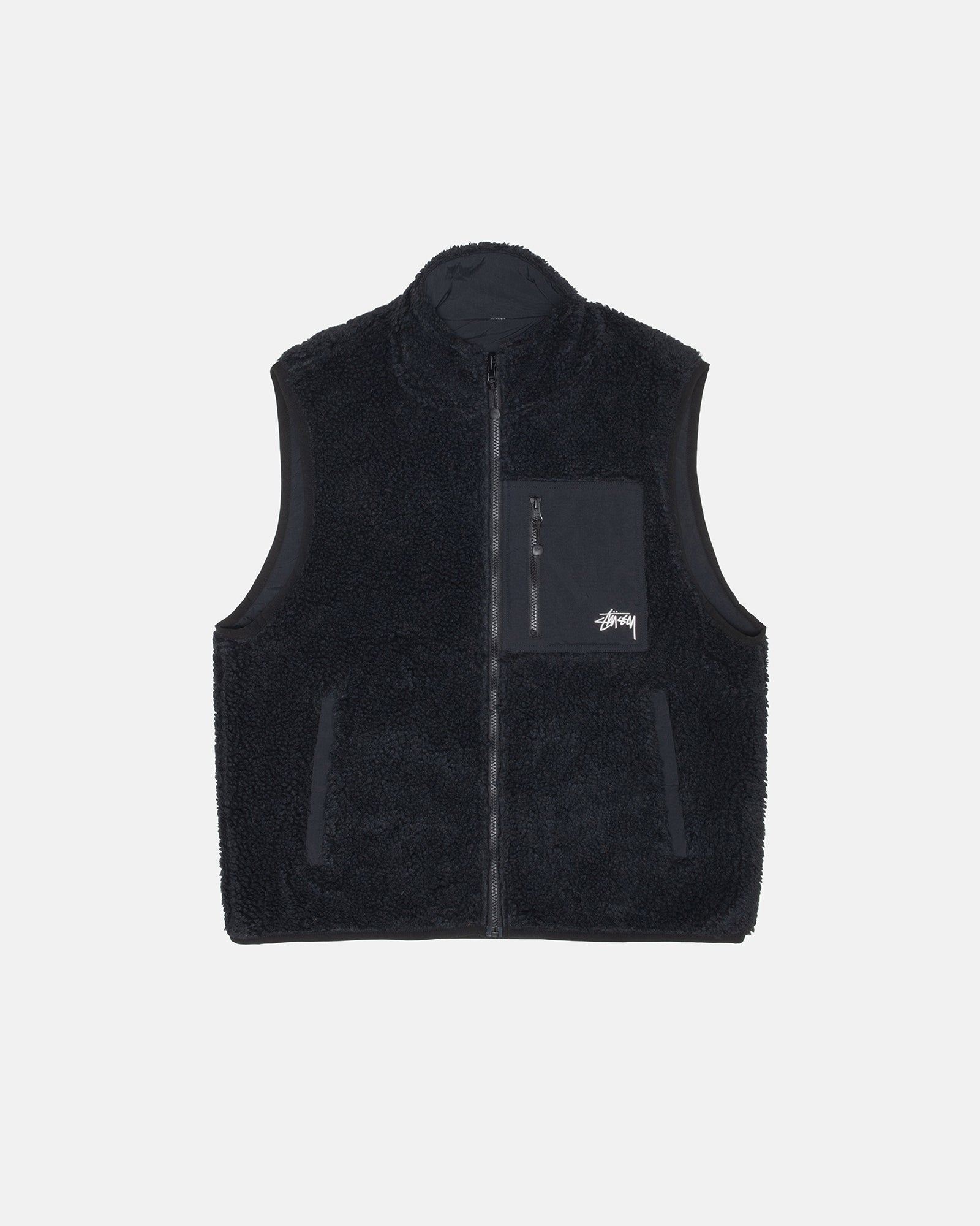 Sherpa Reversible Vest in black – Stüssy