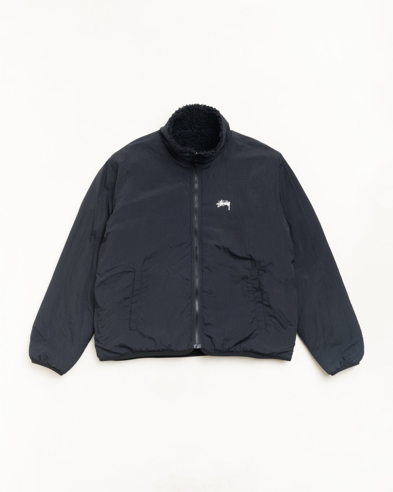 Sherpa Reversible Jacket - Black | Outerwear | Stüssy