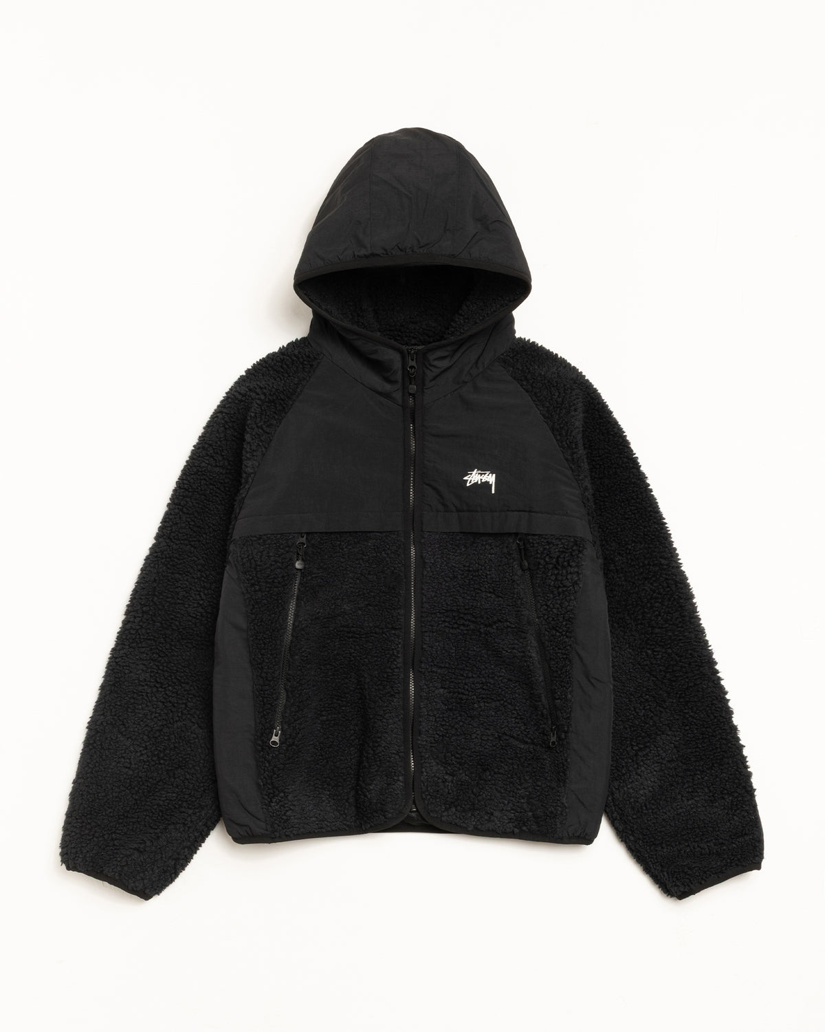 Stussy Fleece Cardigan SHERPA PANELED HOODED JACKET