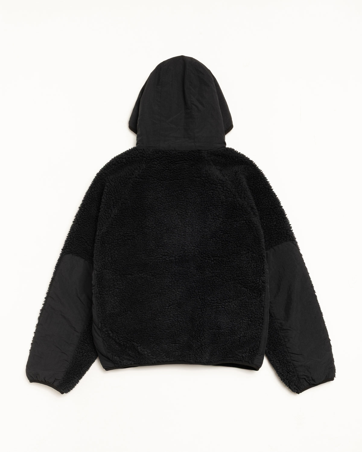 Sherpa Paneled Hooded Jacket – Black | Outerwear | Stüssy