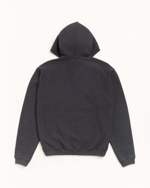 Stüssy Sport Zip Hood Unisex Long Sleeve in Washed Black