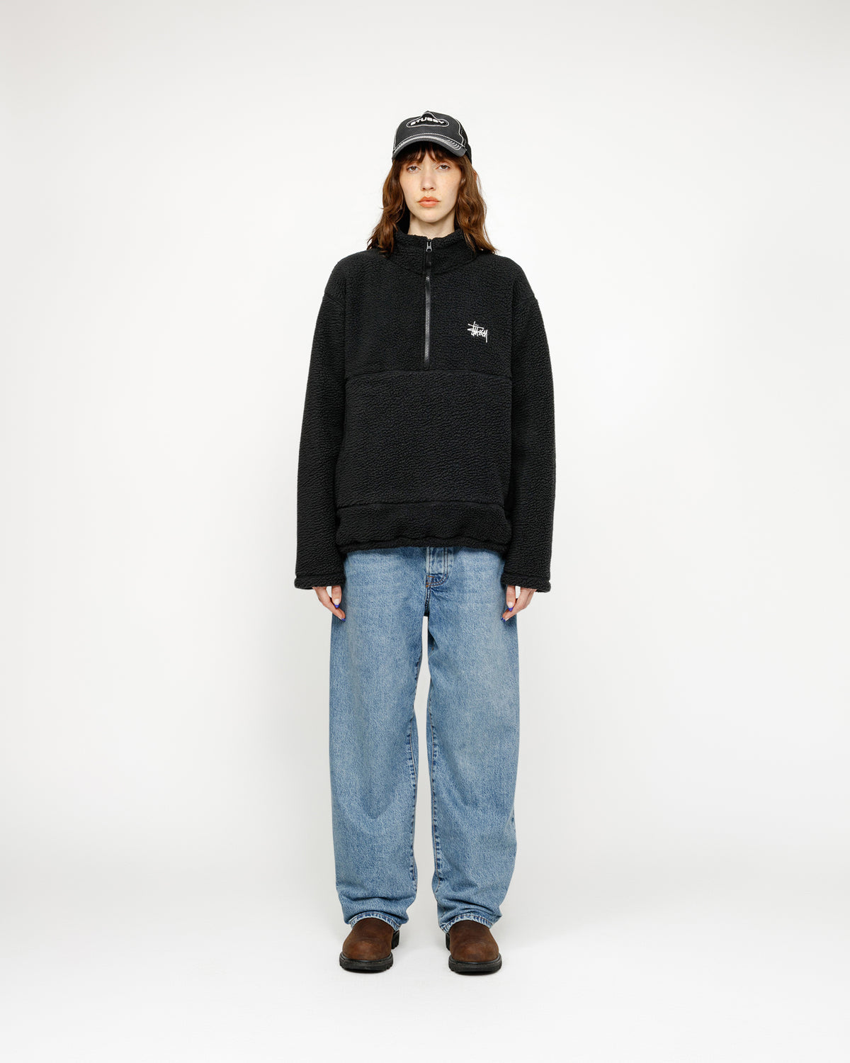 POLER FLEECE HALF ZIP MOCK NECK