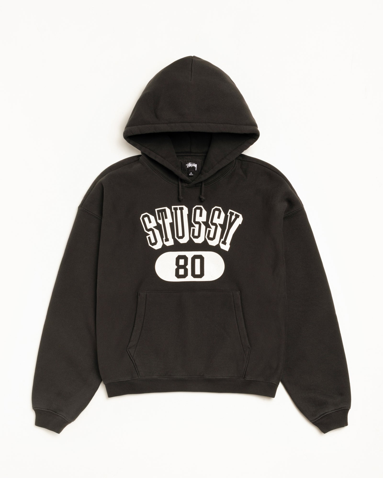 Stussy 80 Relaxed Hood Mens Long Sleeve In Washed Black