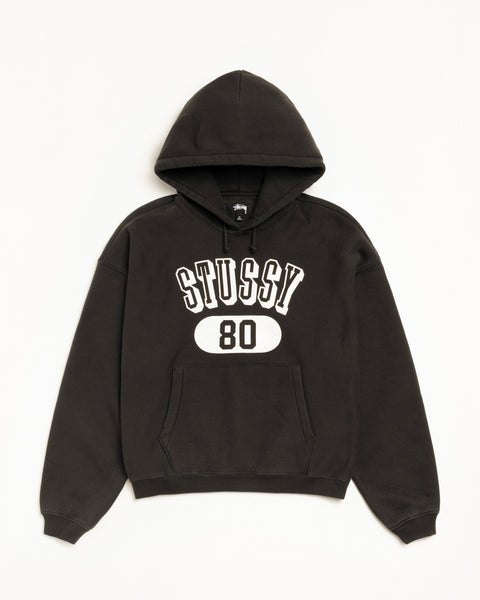 Stussy 80 Relaxed Hood Mens Long Sleeve In Washed Black