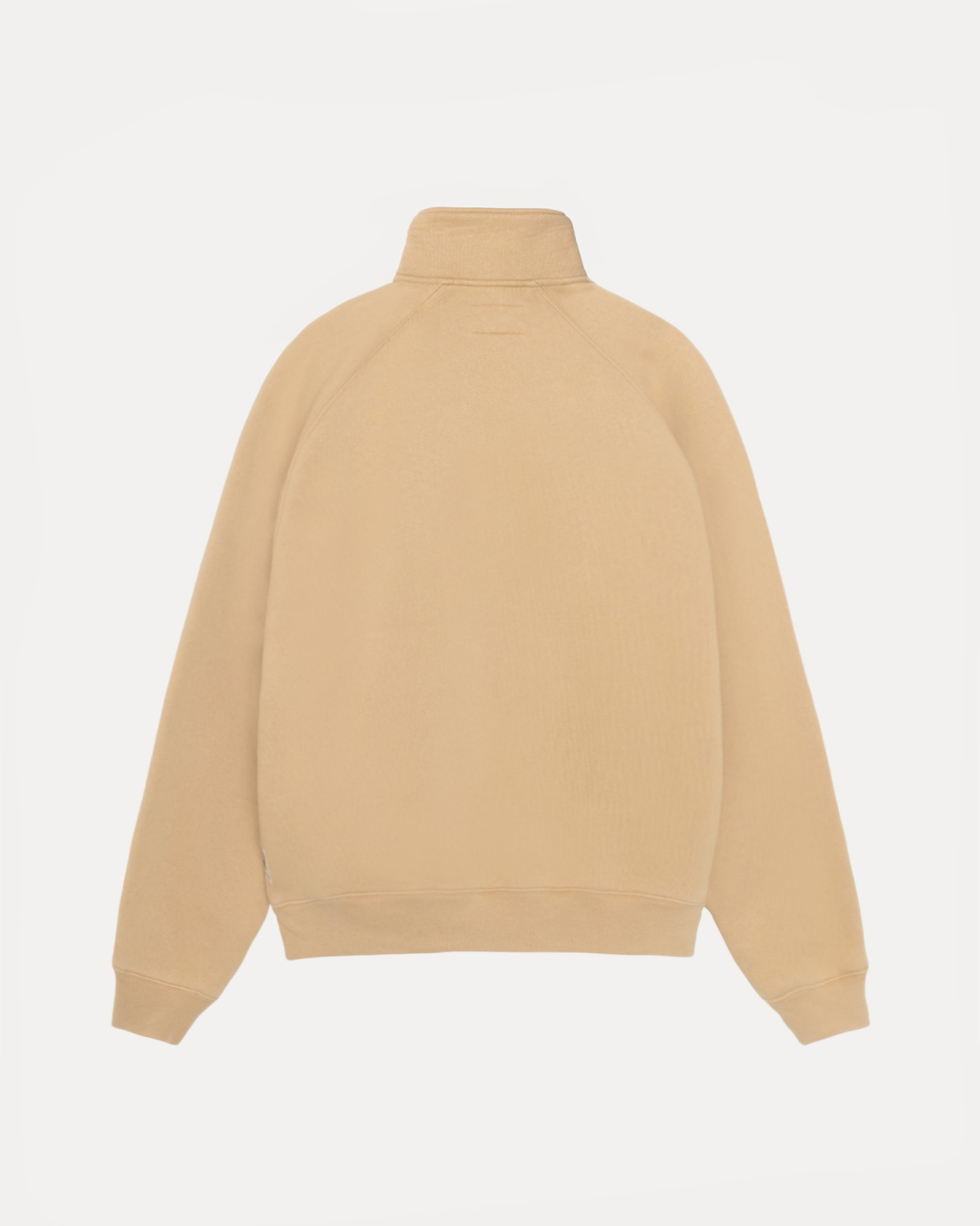 Relaxed Half Zip Mens Long Sleeve Sweatshirt in Khaki