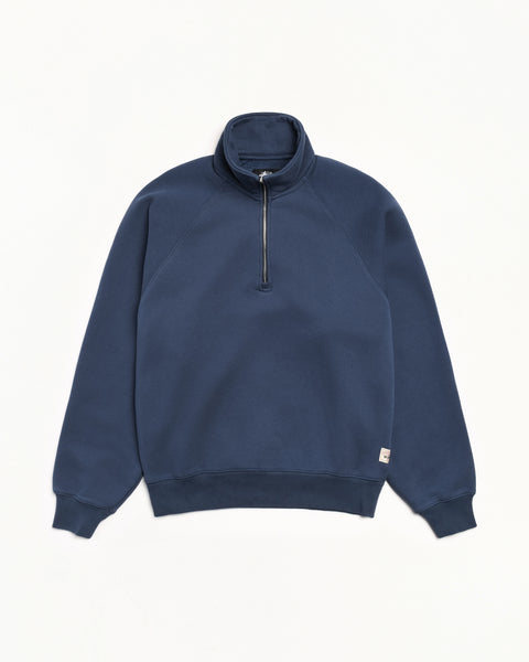 Fleece Raglan Zip Mock Mens Long Sleeve In Navy