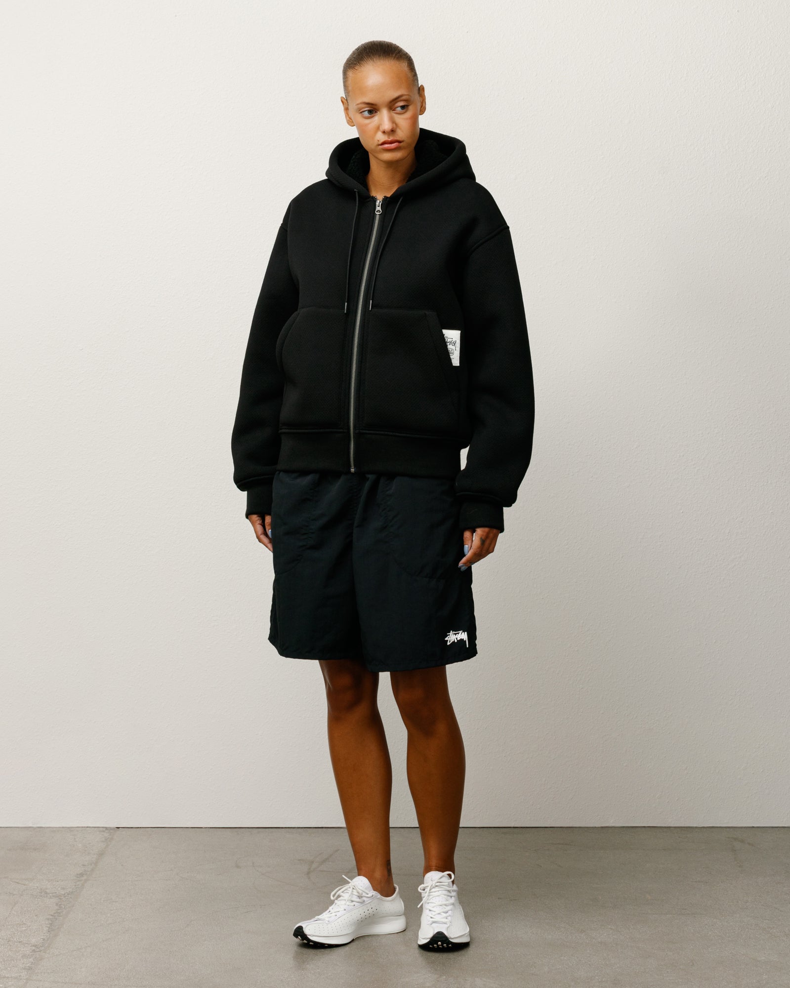 Bonded Sherpa Hoodie – Black | Sweats | Stüssy