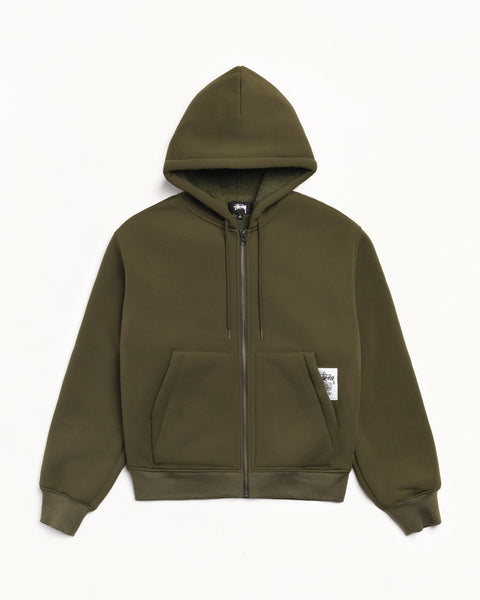 Bonded Sherpa Lined Hood Mens Long Sleeve In Green