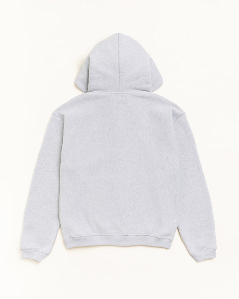 Varsity Zip Hood Unisex Long Sleeve In Grey Heather