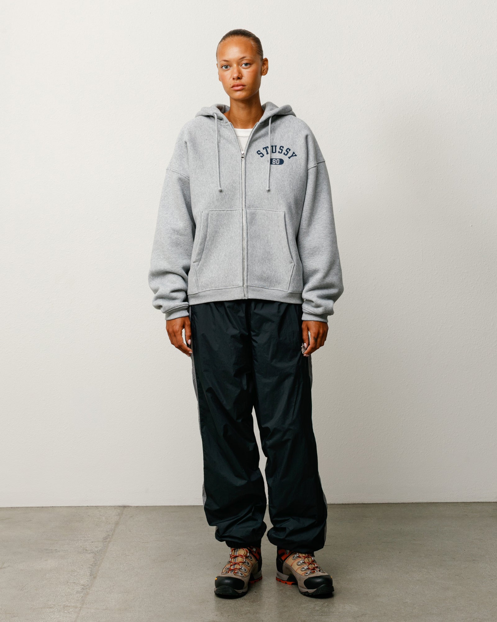 Varsity Zip Hoodie - Grey Heather | Zip-up Fleece | Stüssy