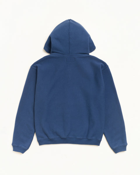 Varsity Zip Hood Unisex Long Sleeve In Navy