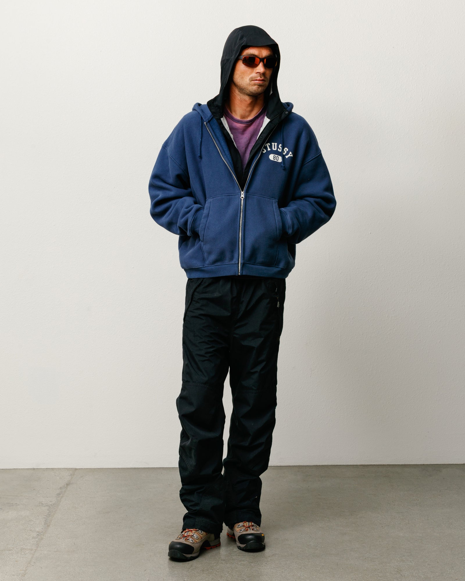 Varsity Zip Hoodie - Navy | Zip-up Fleece | Stüssy