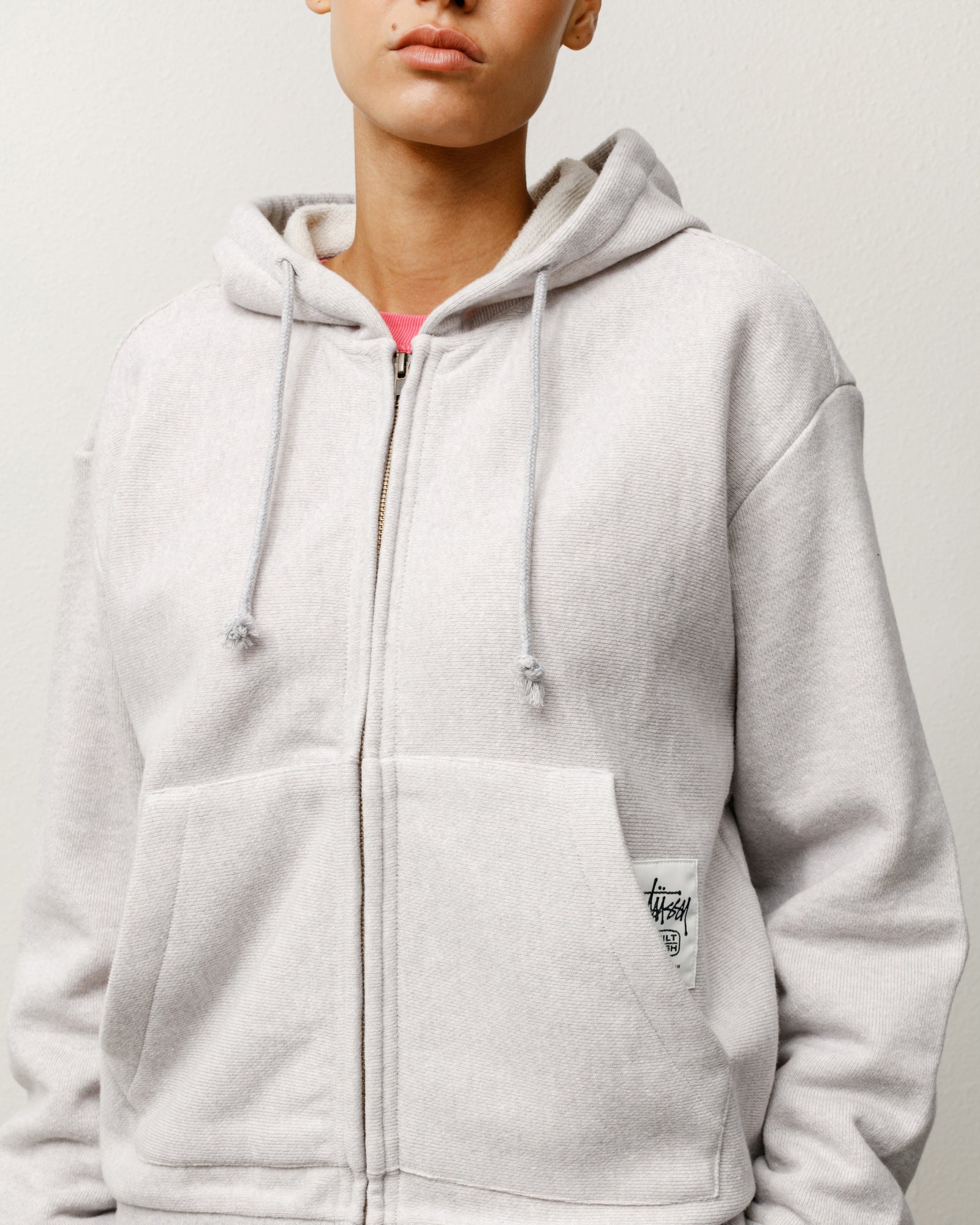 Patch Zip Knit Hoodie – Ash Heather | Tops & Knits | Stüssy