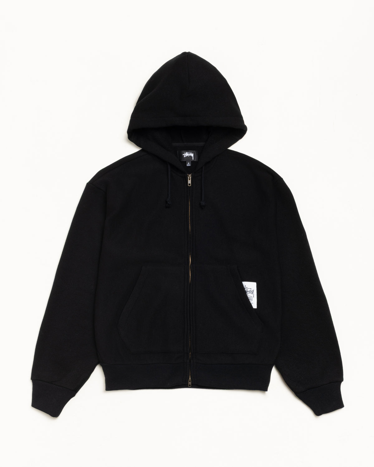 Patch Zip Knit Hoodie – Black | Tops & Knits | Stüssy
