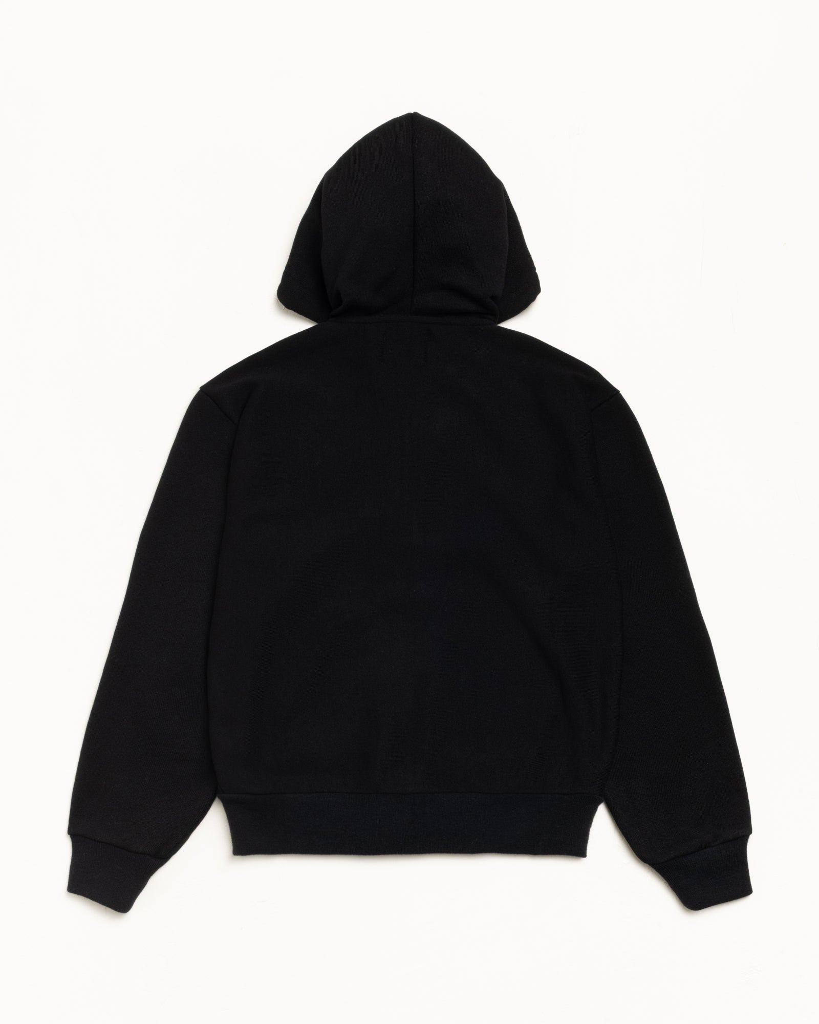 Brass Zip Knit Hood Mens Long Sleeve In Black