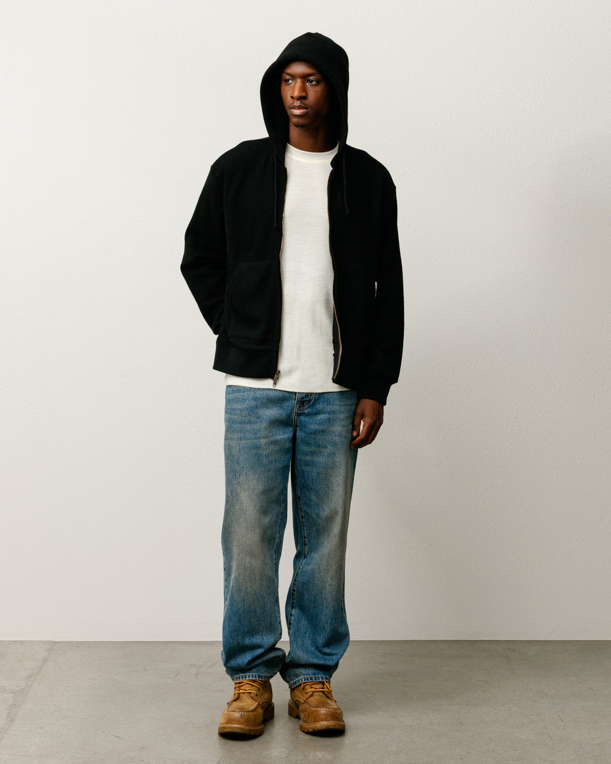 Patch Zip Knit Hoodie – Black | Tops & Knits | Stüssy