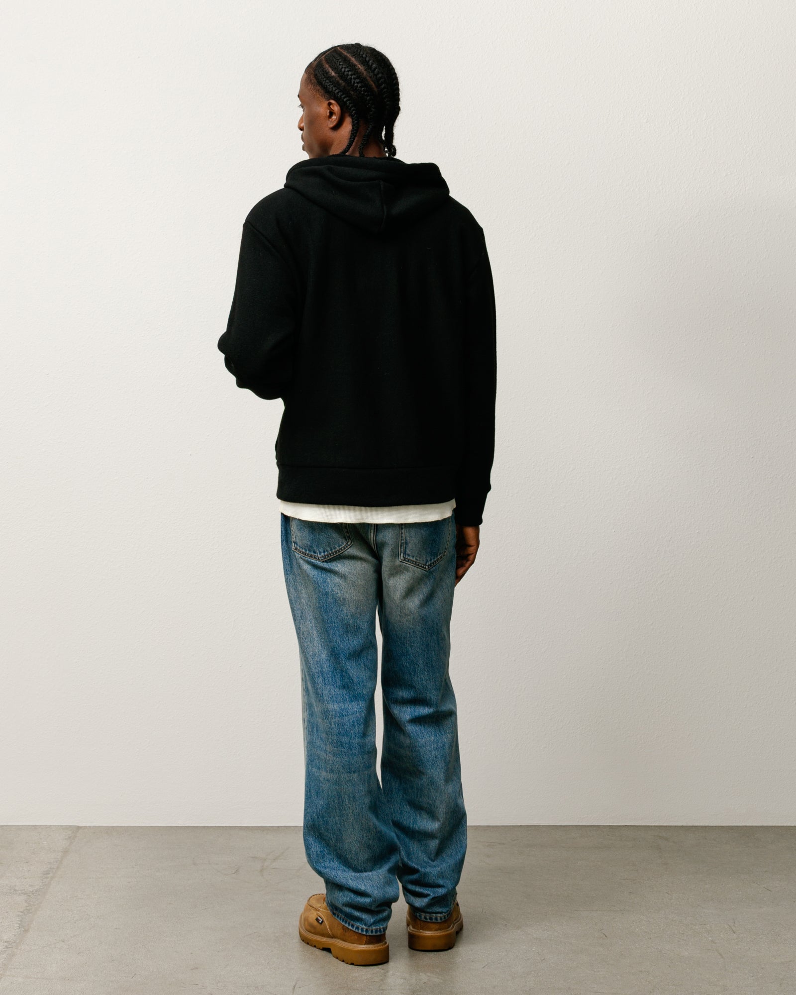 Patch Zip Knit Hoodie – Black | Tops & Knits | Stüssy