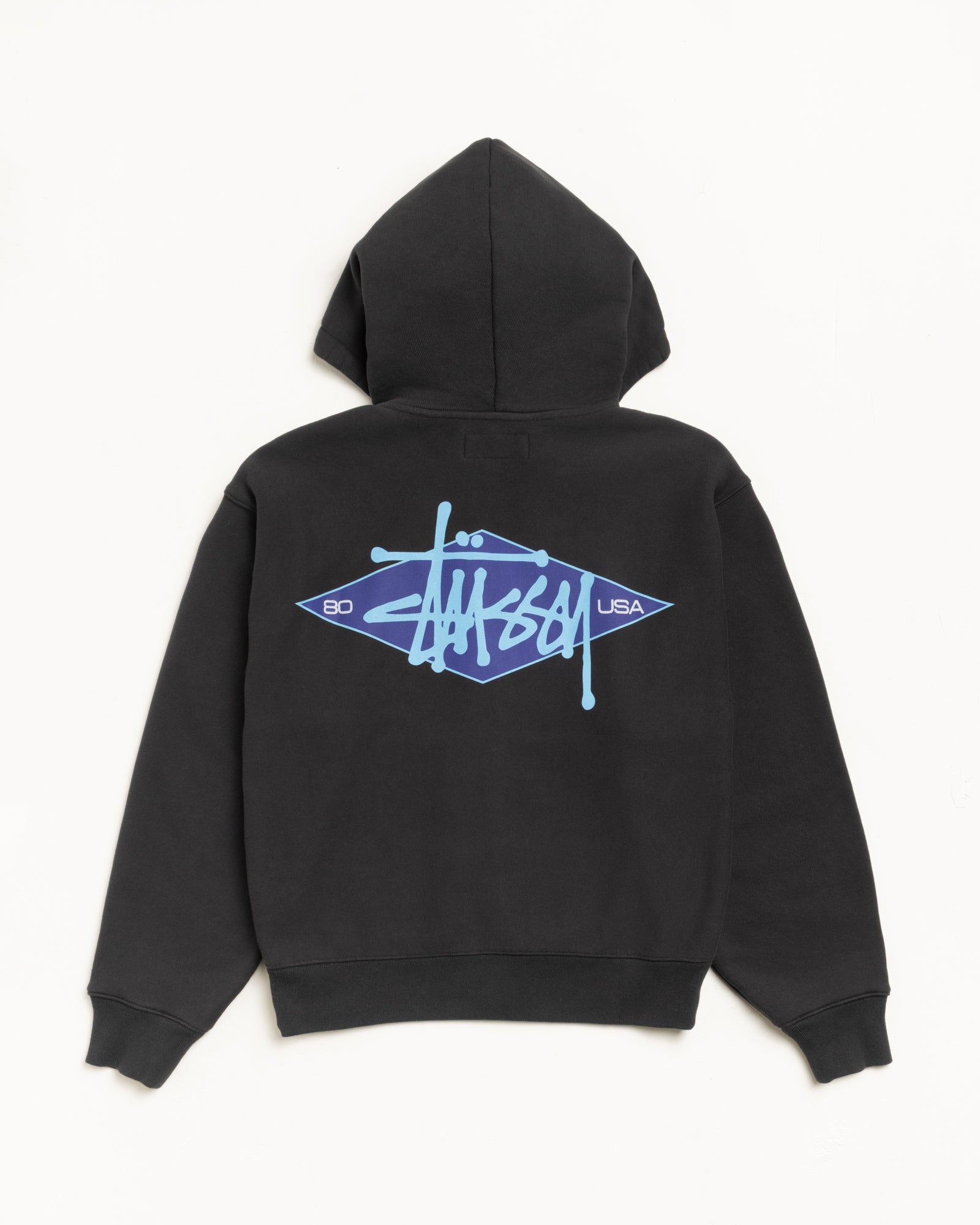 Basic Diamond Zip Hoodie – Black | Sweats | Stüssy