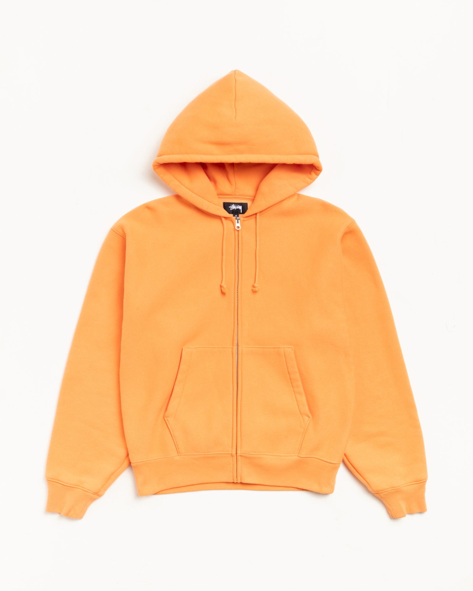 Basic Diamond Zip Hood Mens Long Sleeve In Tangerine