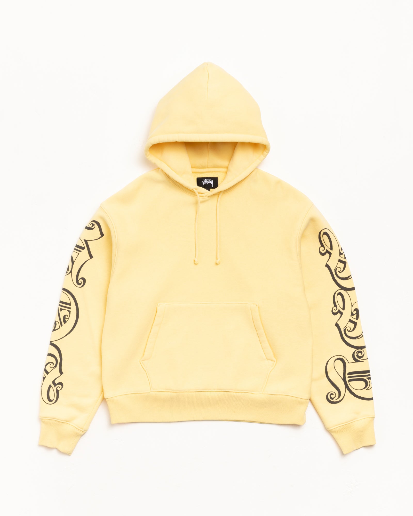 Motif Print Hood Mens Long Sleeve In Yellow
