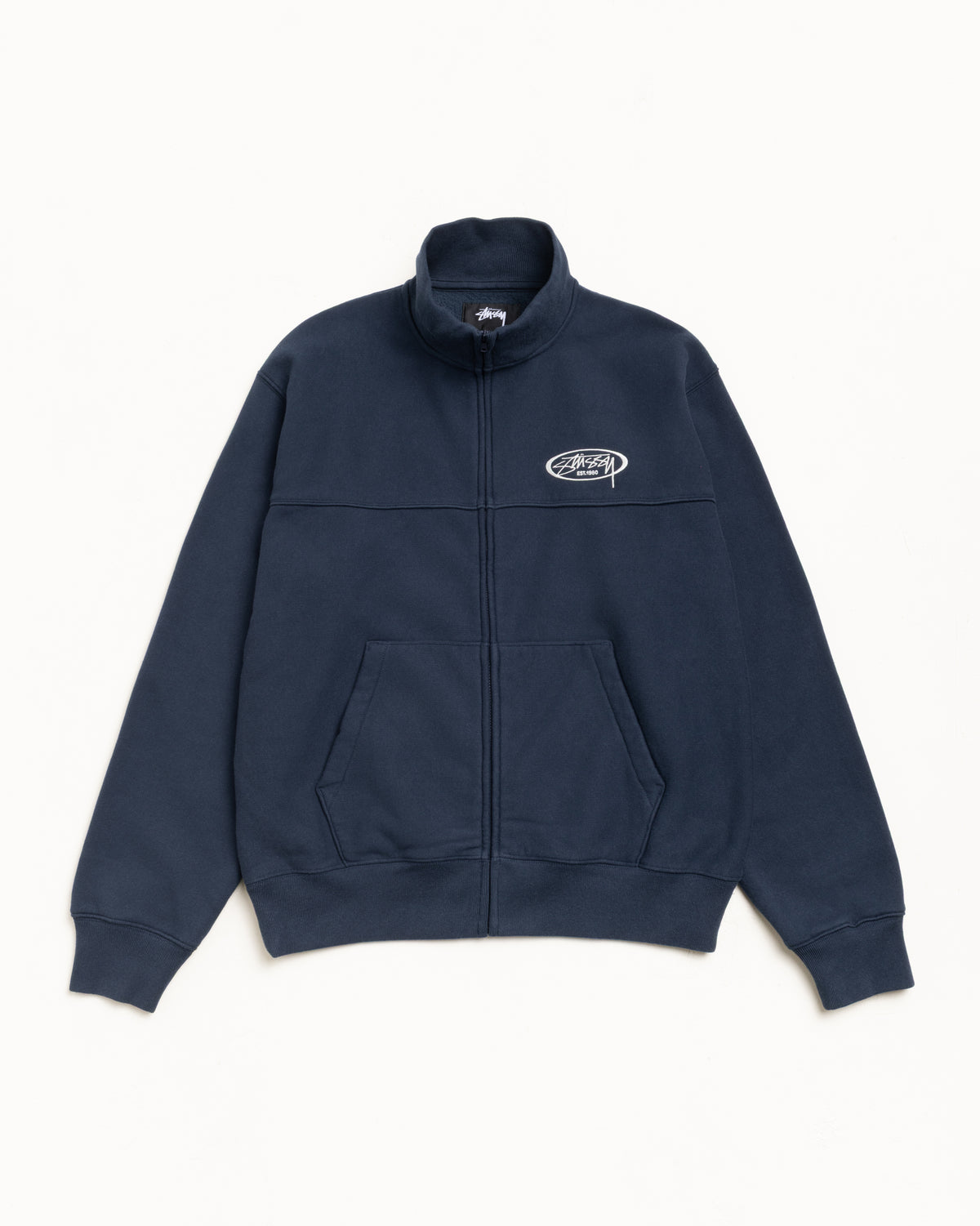 Fleece Track Jacket – Navy | Zip-up Fleece | Stüssy