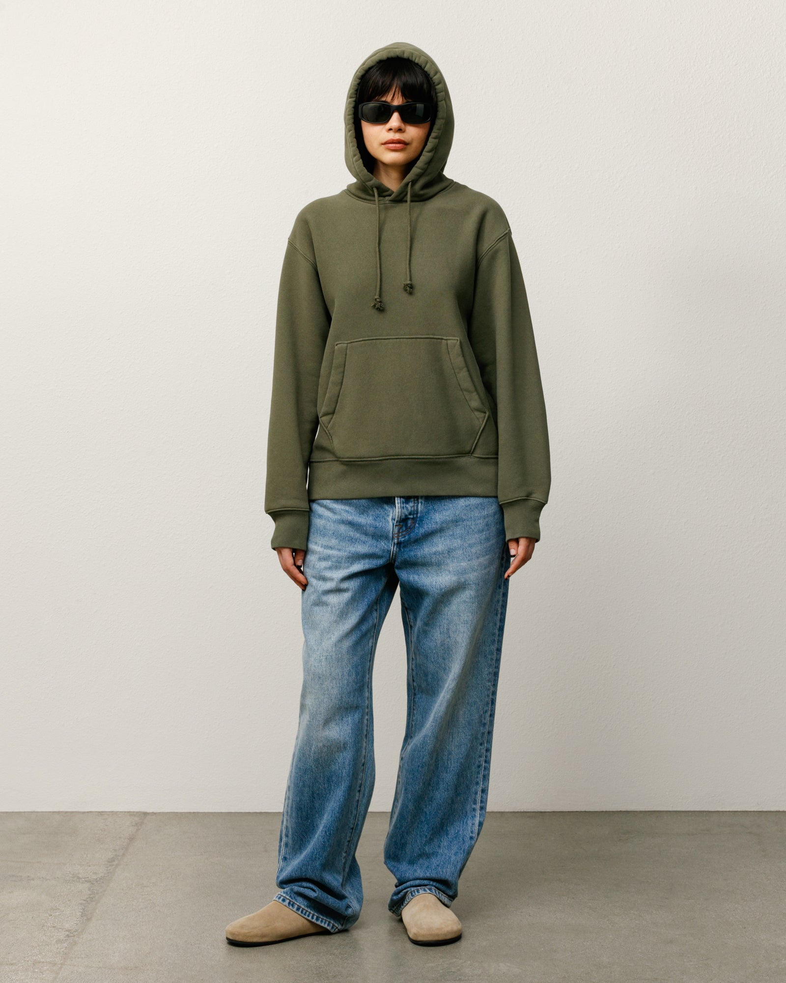 Sweats Hoodie Mens Long Sleeve In Green