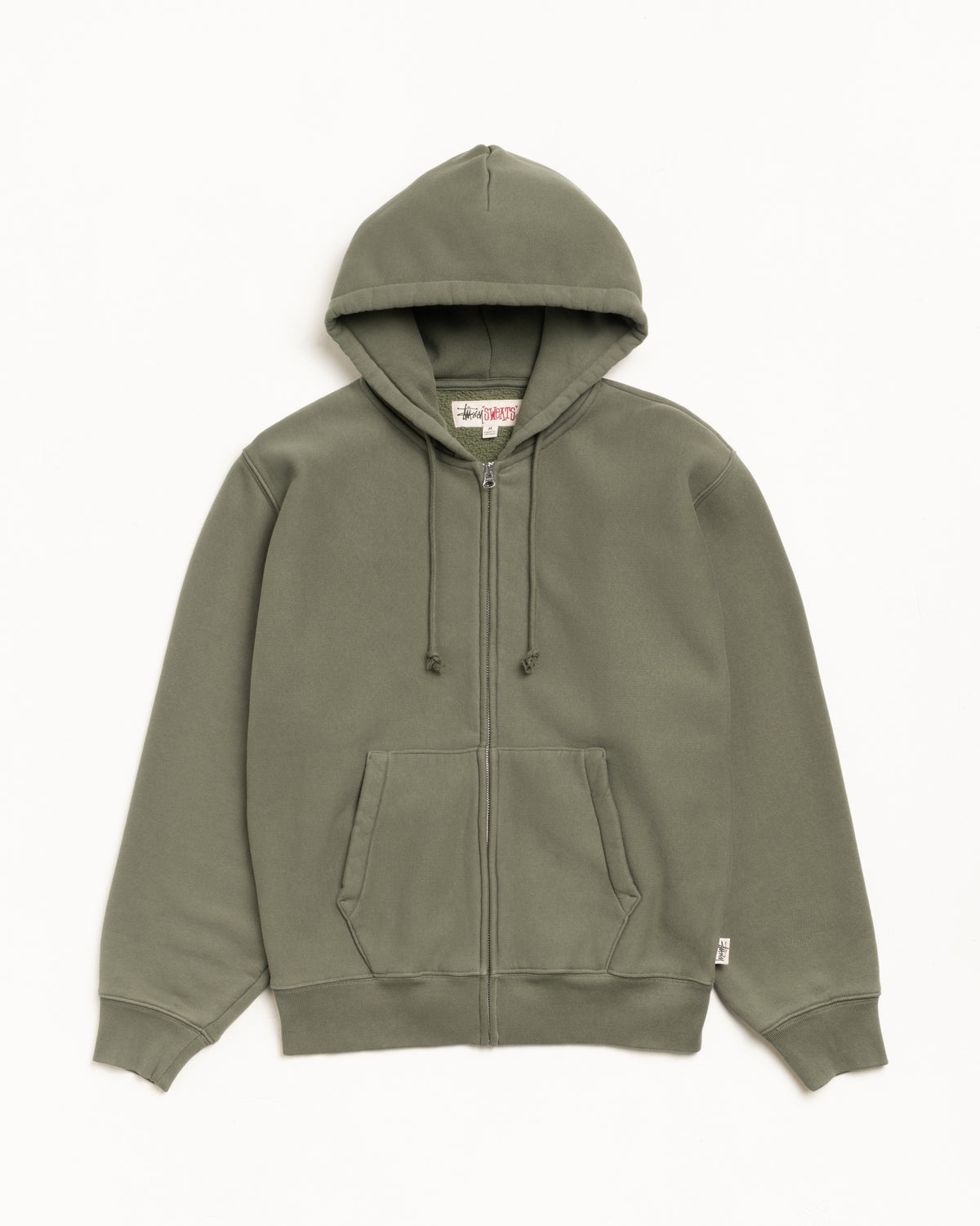 Stussy オリーブ フルジップ パーカー M STUSSY オリーブ ジップアップ 