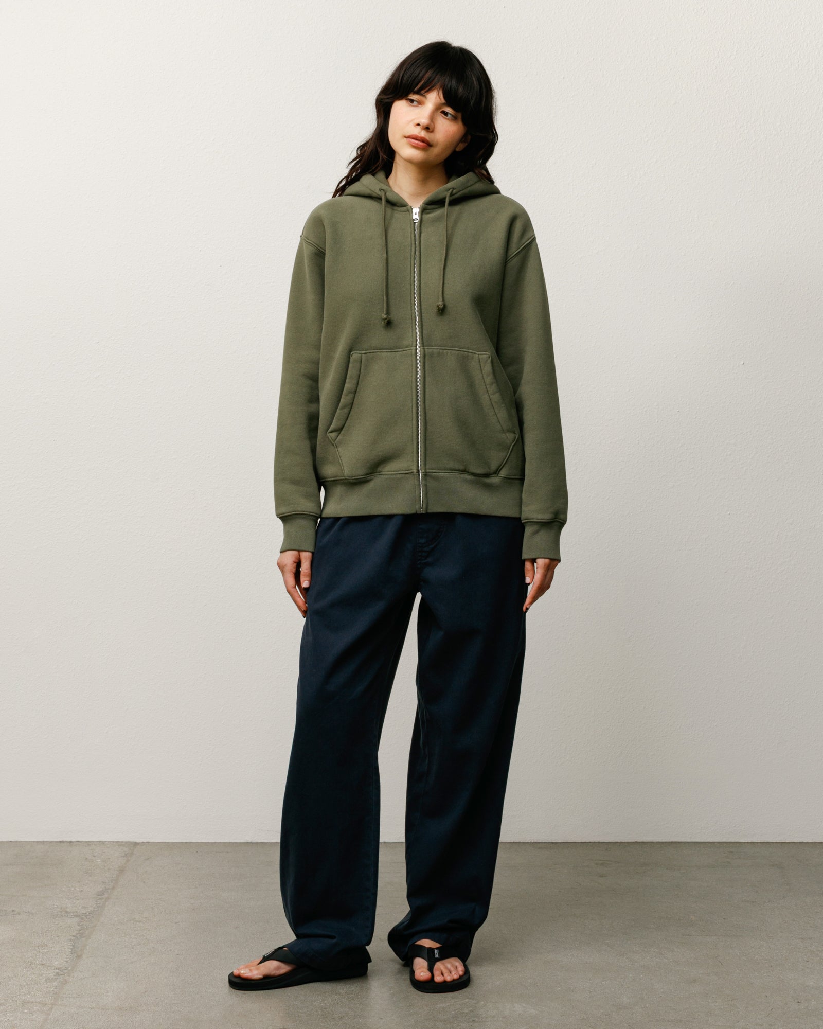 Sweats Zip Hoodie Mens Long Sleeve In Green