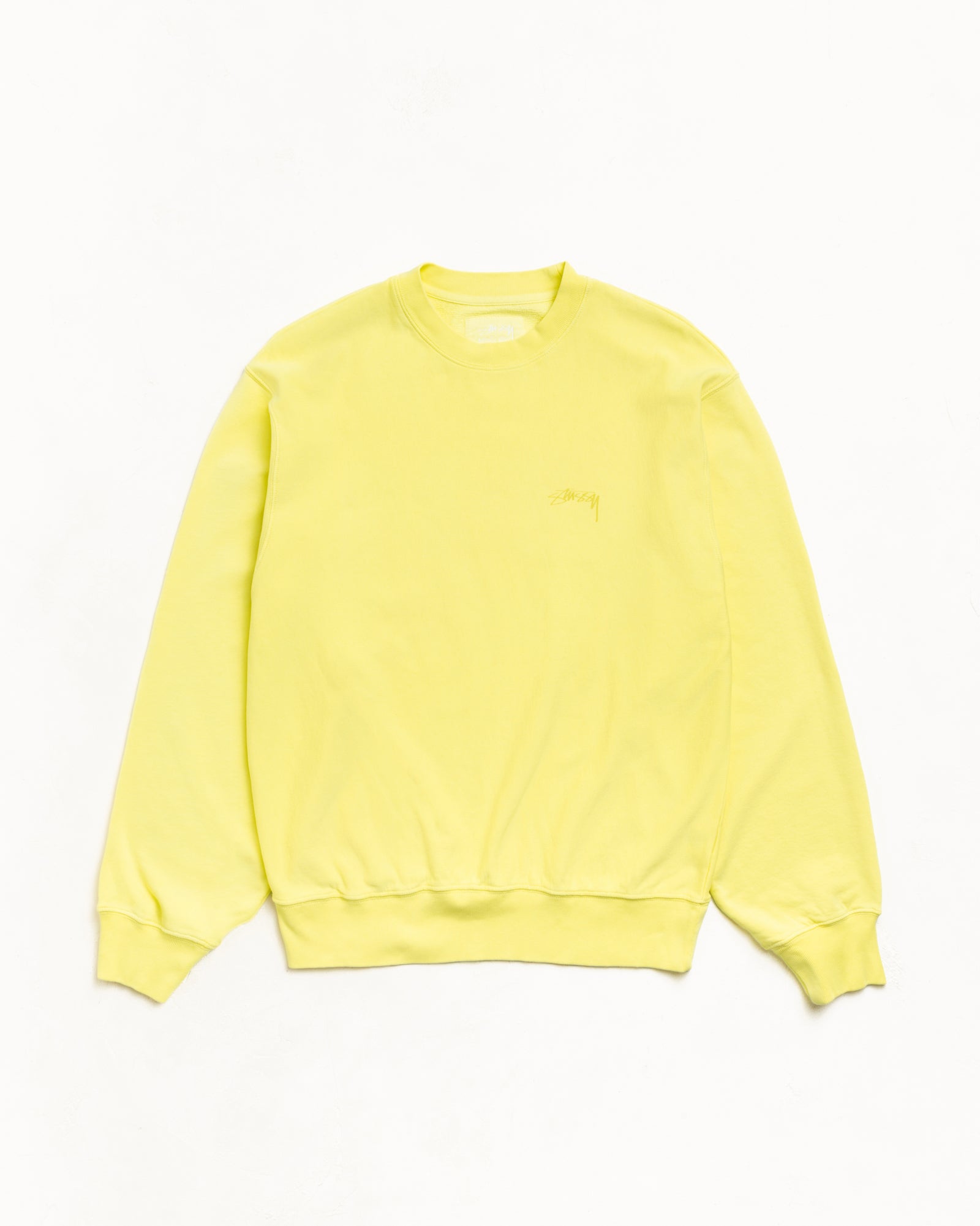 Stussy イエロークルーネックスウェット Lightweight Terry Crew – Yellow | Crew Fleece | Stüssy