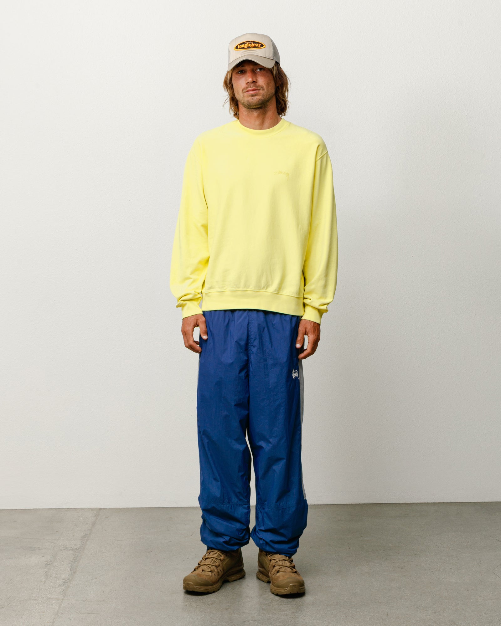 Lightweight Terry Crew Unisex Long Sleeve In Yellow