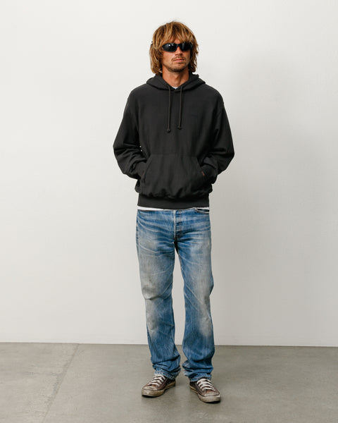 Lightweight Terry Hoodie Unisex Long Sleeve In Black