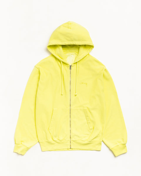 Lightweight Terry Zip Hoodie Unisex Long Sleeve In Yellow
