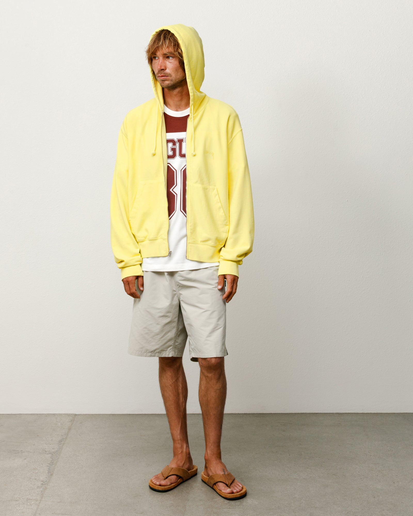 Lightweight Terry Zip Hoodie – Yellow | Zip-up Fleece | Stüssy