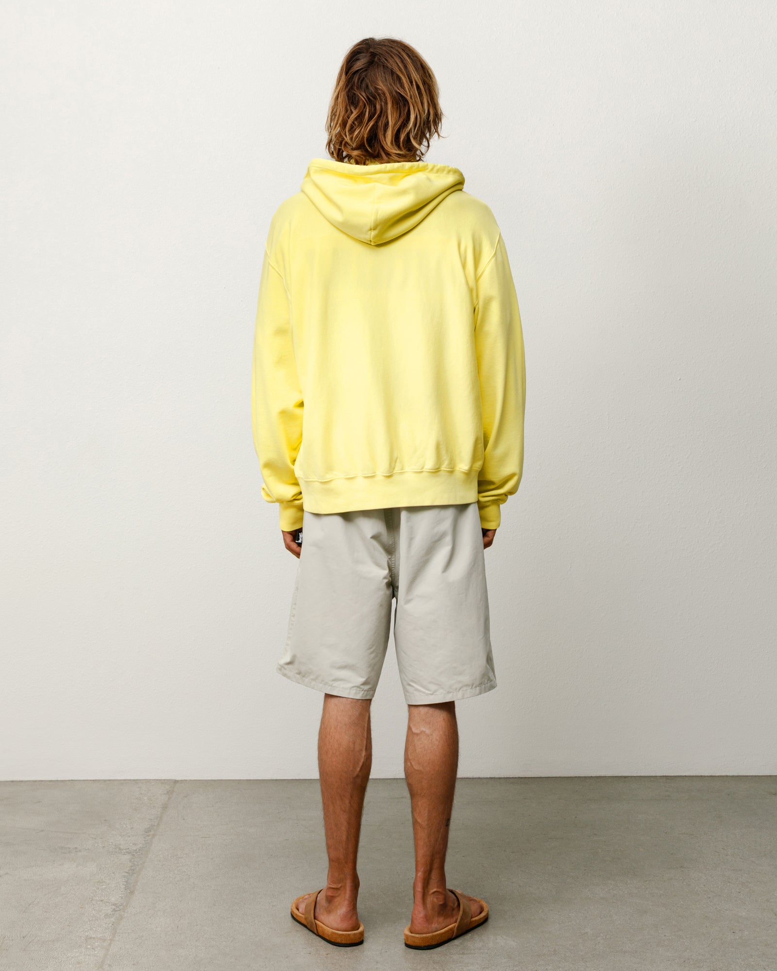 Lightweight Terry Zip Hoodie Unisex Long Sleeve In Yellow