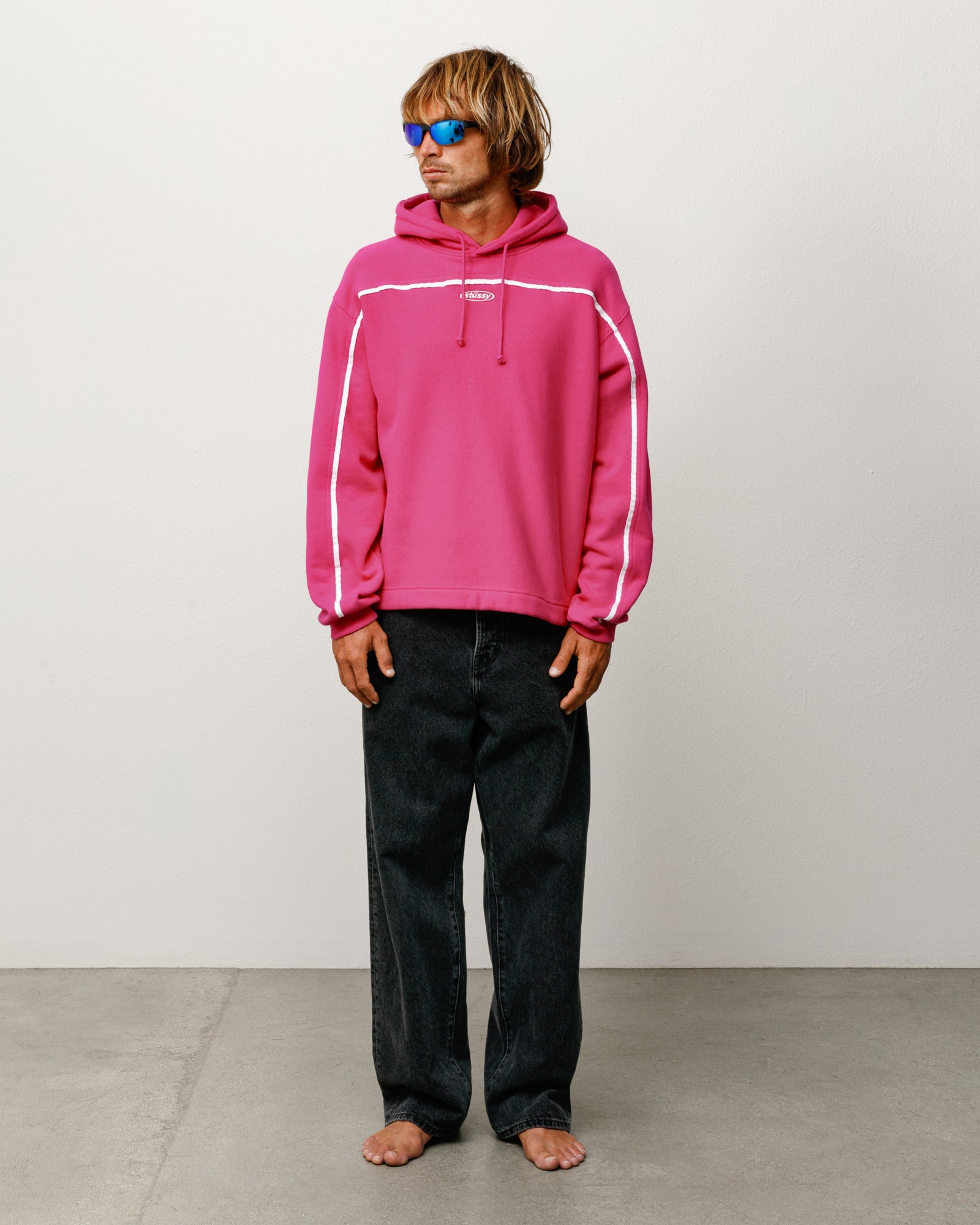 Oval Pullover Hoodie in Pink