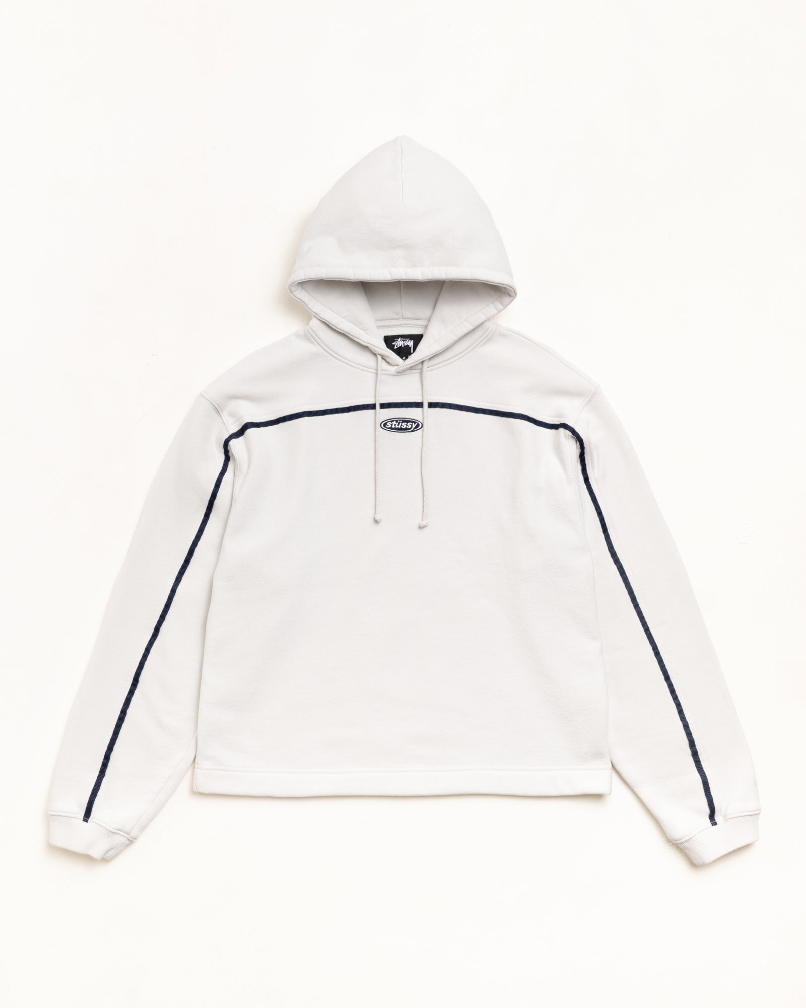 Oval Pullover Hoodie in Stone with contrast piping