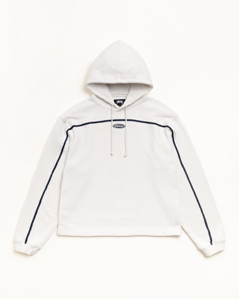 Oval Pullover Hoodie in Stone with contrast piping