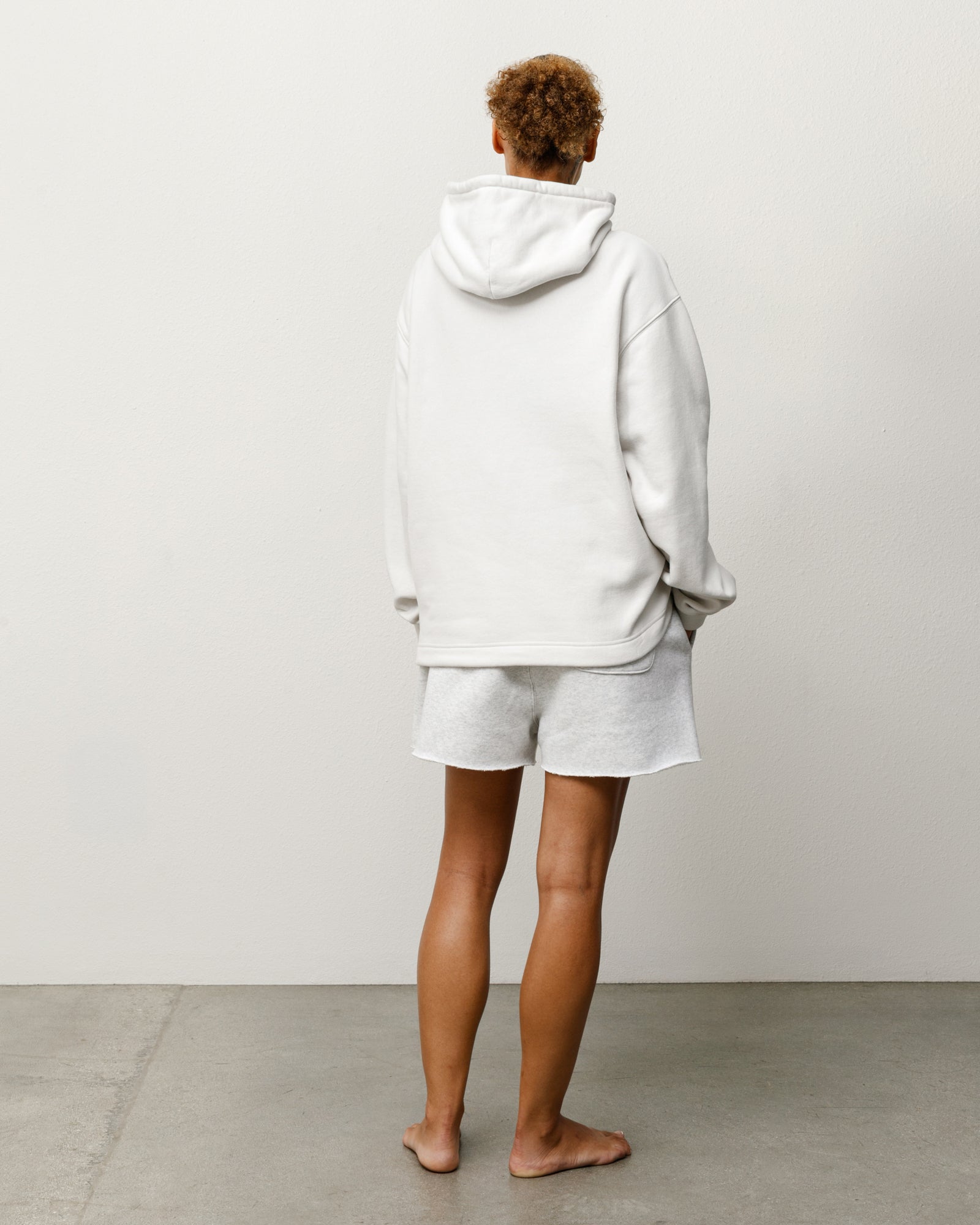Oval Pullover Hoodie in Stone
