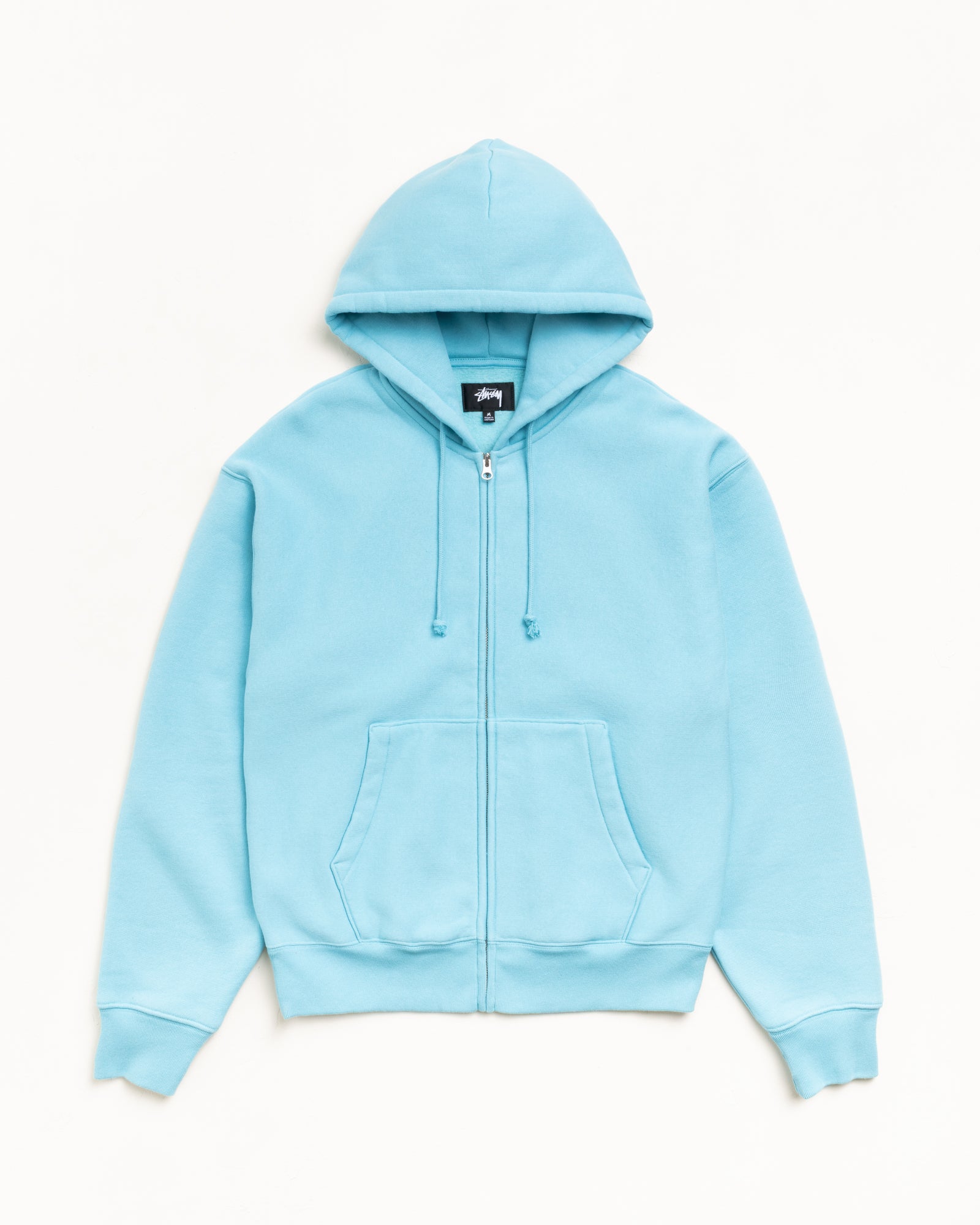 Cursive Applique Zip Hood in Aqua