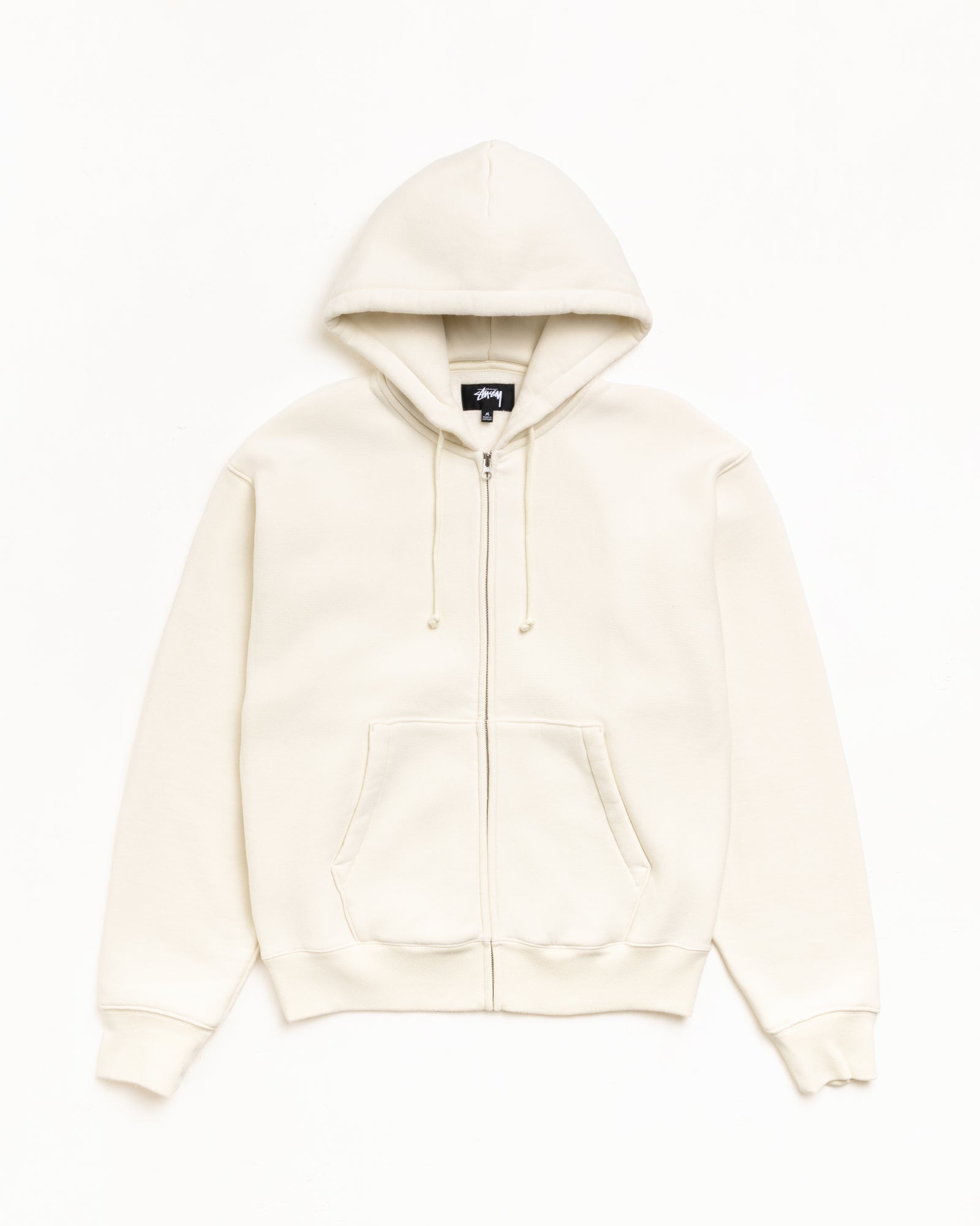 Cursive Applique Zip Hood in Natural