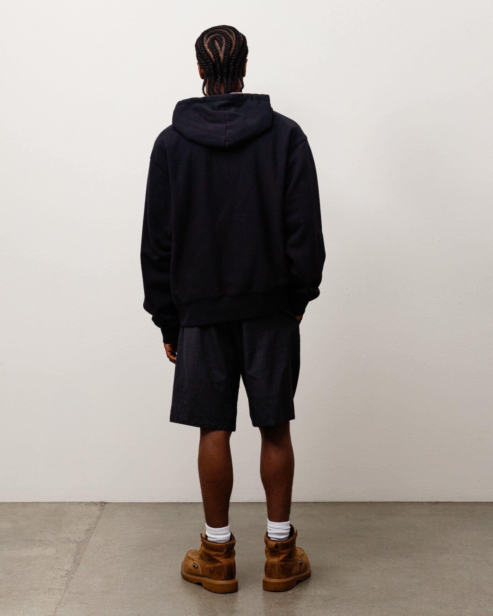 Plaid Lined Zip Hoodie - Black | Zip-up Fleece | Stüssy