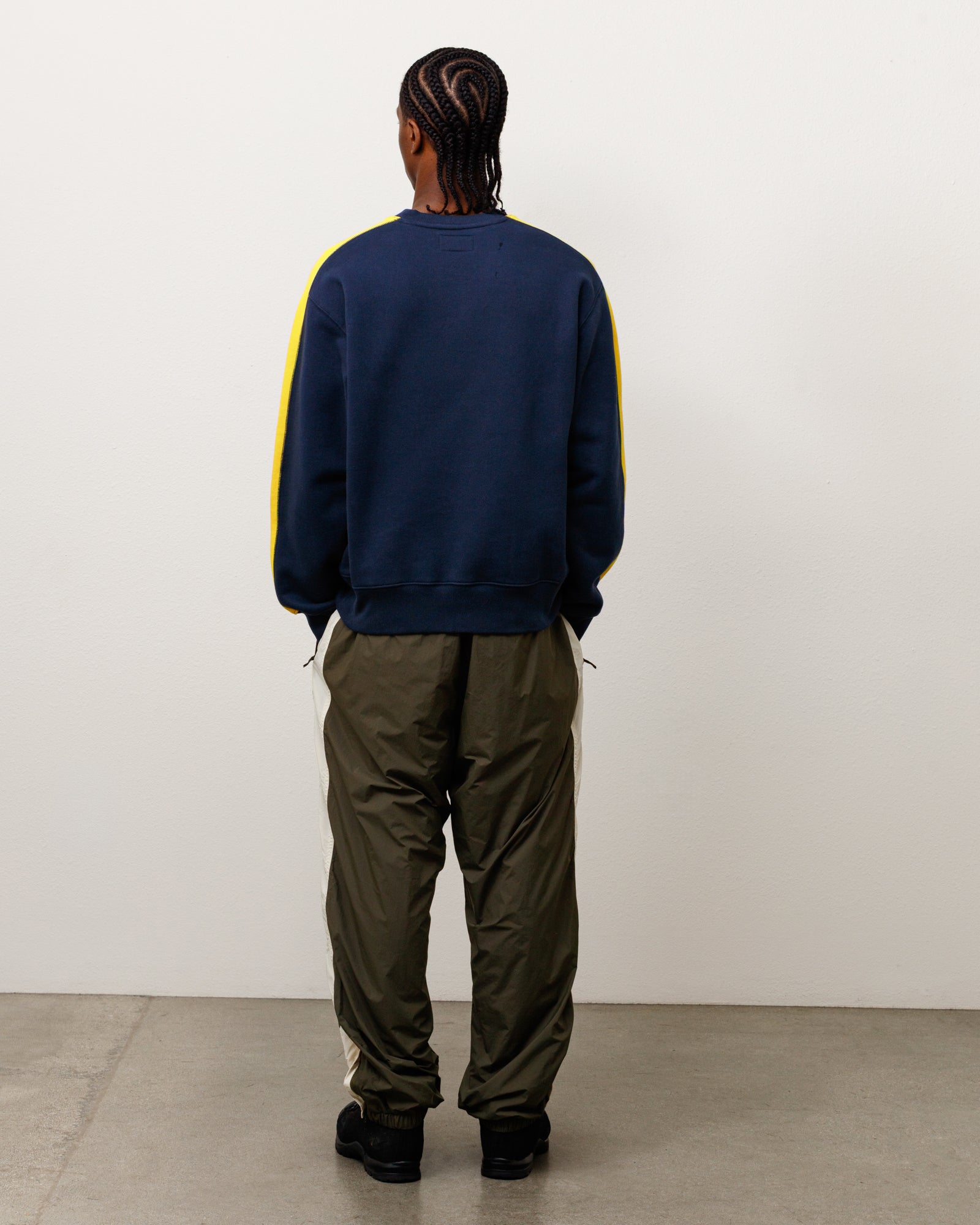Paneled Stripe Crew - Navy | Crew Fleece | Stüssy
