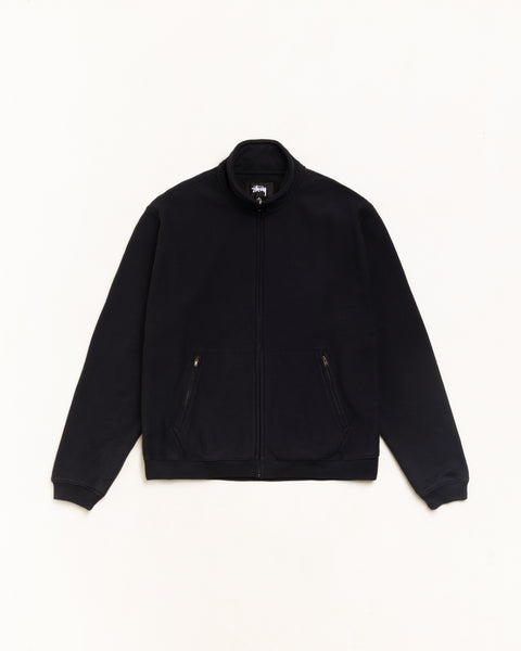 Zip Fleece Mock Neck Unisex Long Sleeve In Black