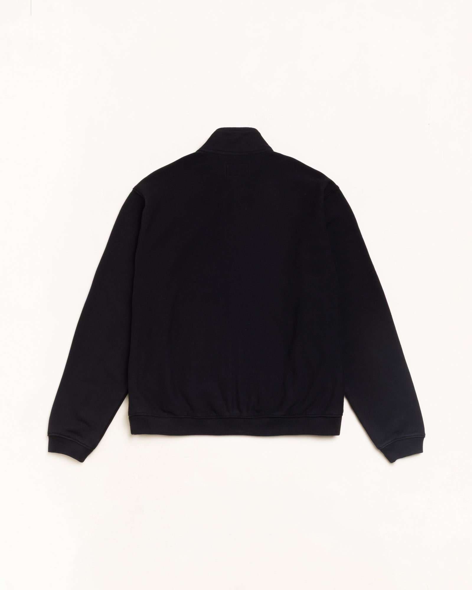 Zip Fleece Mock Neck Unisex Long Sleeve In Black