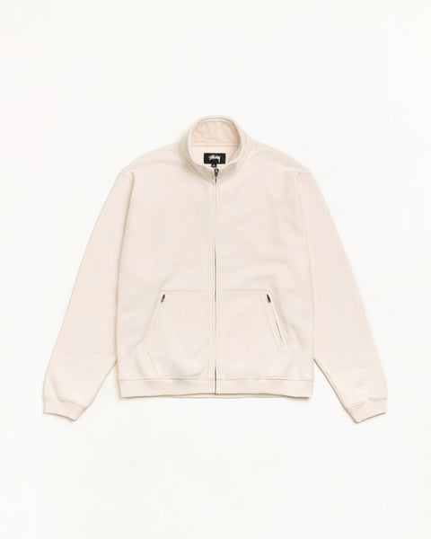 Zip Fleece Mock Neck Unisex Long Sleeve In Cream