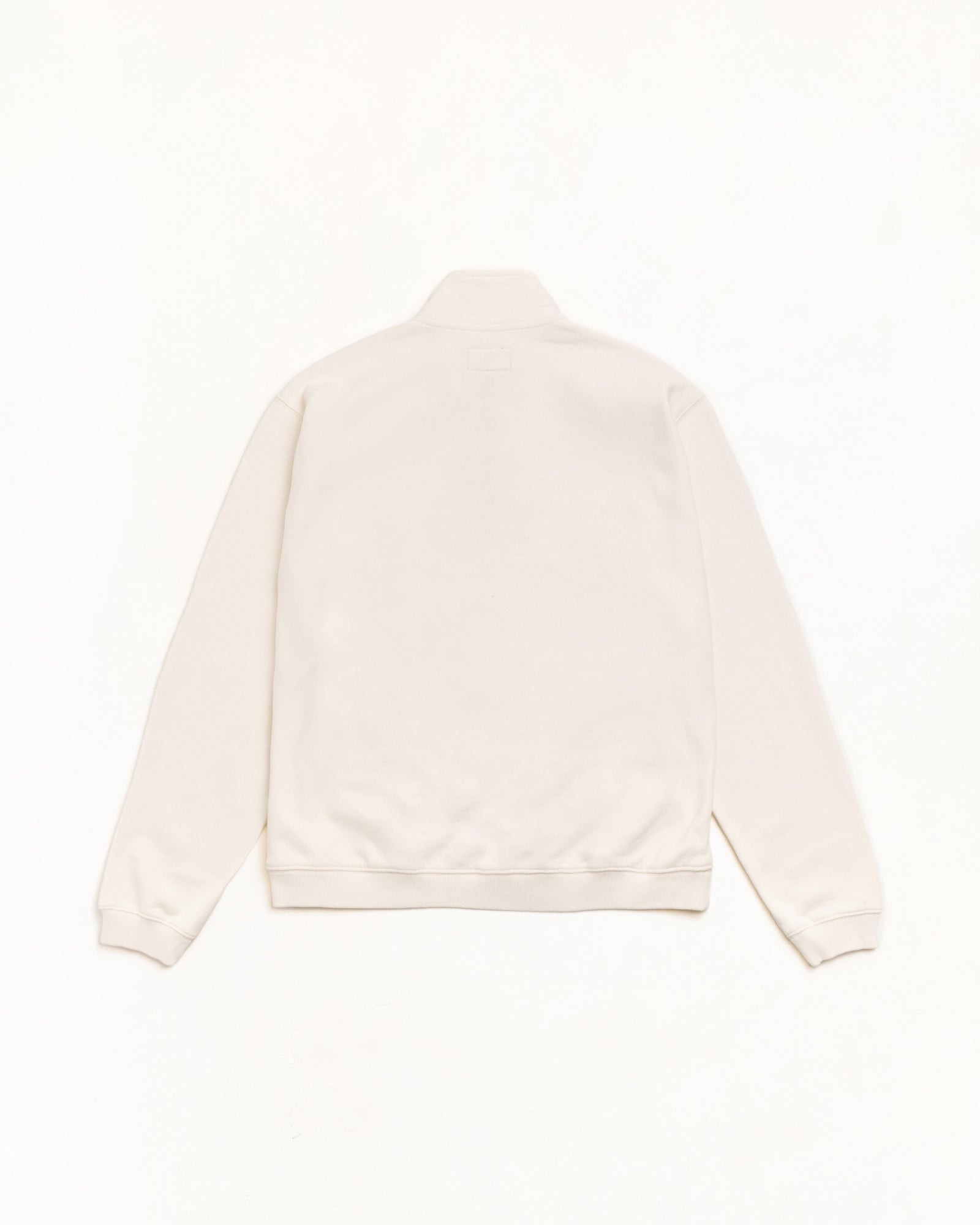 Zip Fleece Mock Neck Unisex Long Sleeve In Cream