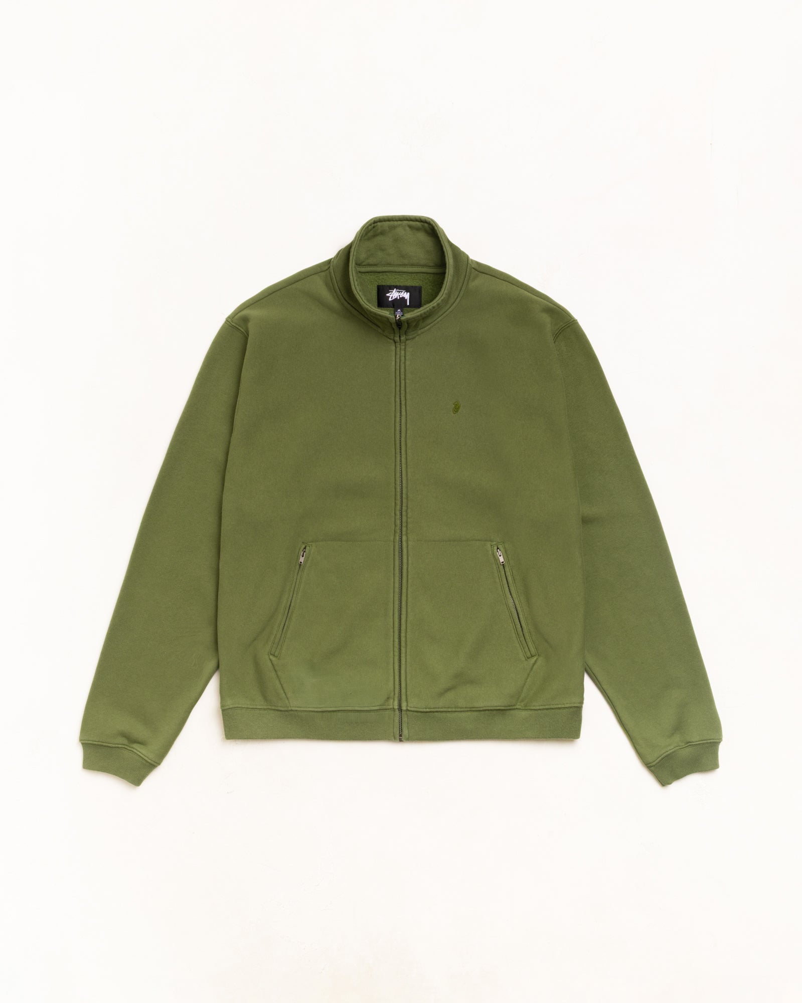 Zip Fleece Mock Neck Unisex Long Sleeve In Green