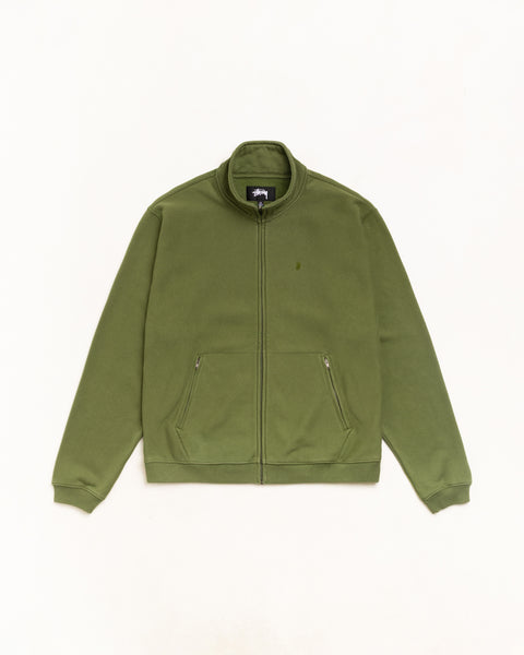 Zip Fleece Mock Neck Unisex Long Sleeve In Green