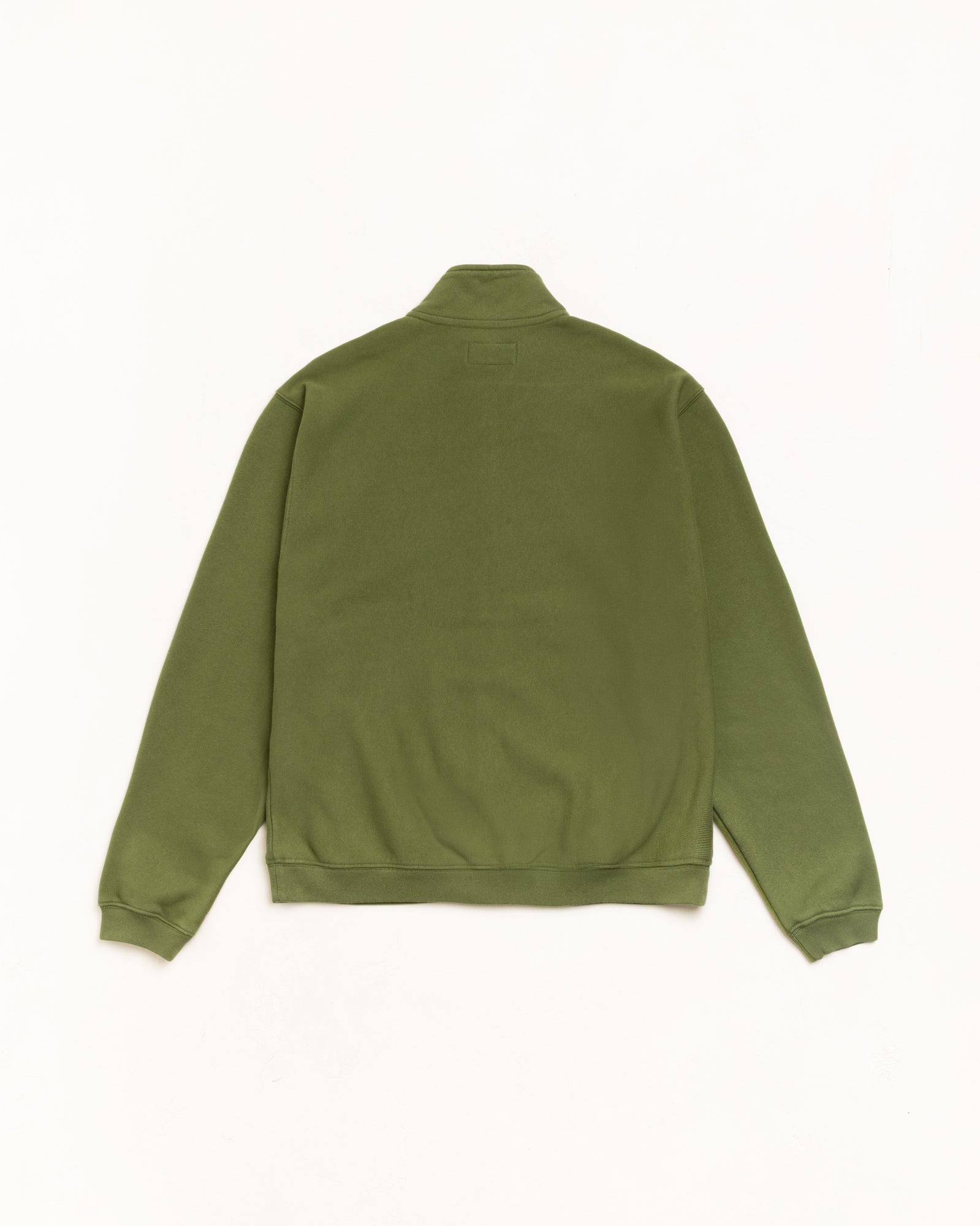 Zip Fleece Mock Neck Unisex Long Sleeve In Green
