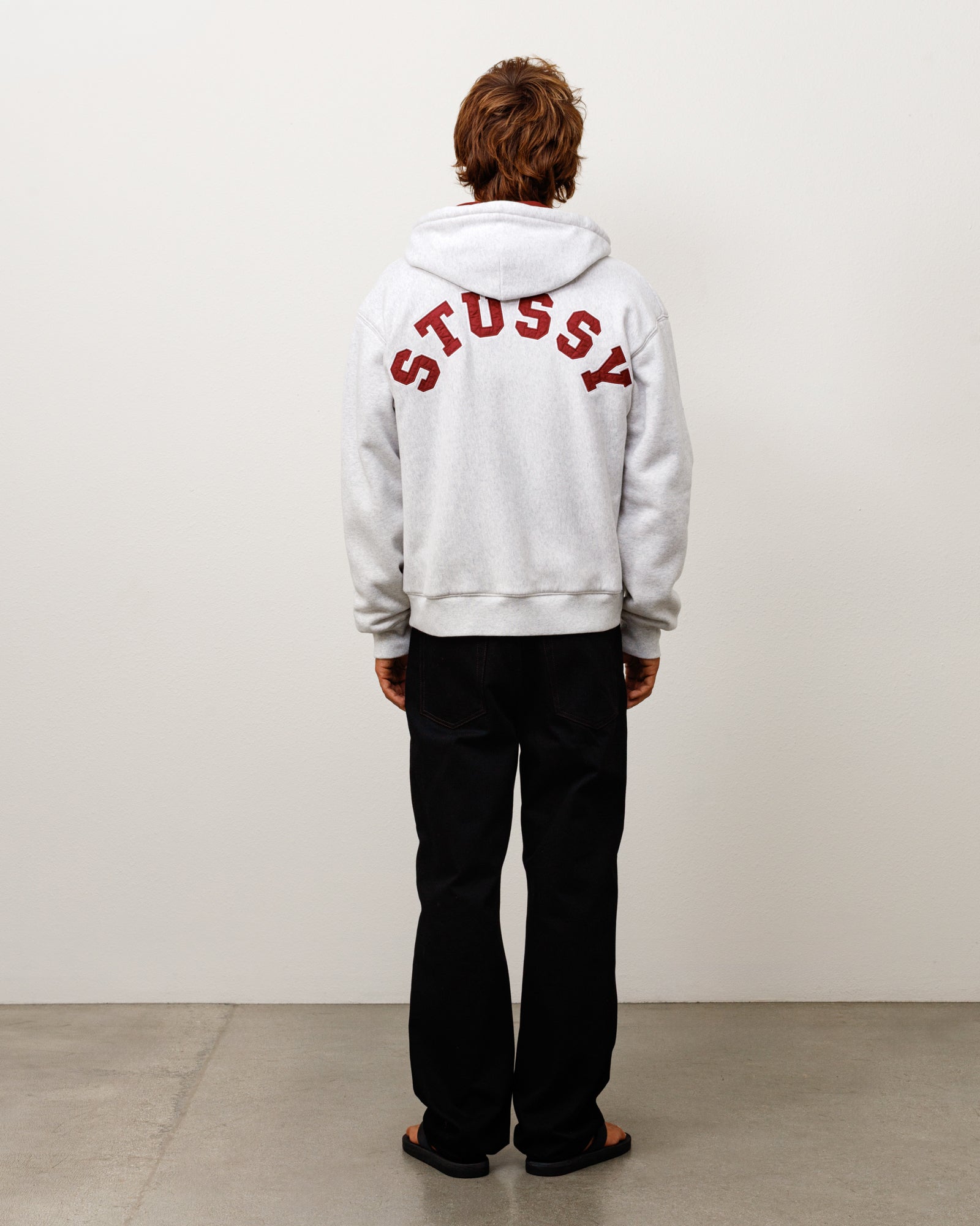 Double Faced Zip Hoodie - Ash Heather | Zip-up Fleece | Stüssy